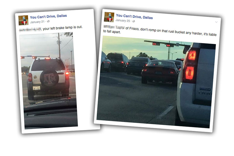 Illustration for article titled Facebook Group Publicly Reveals The Identities Of Dallas' 'Bad' Drivers